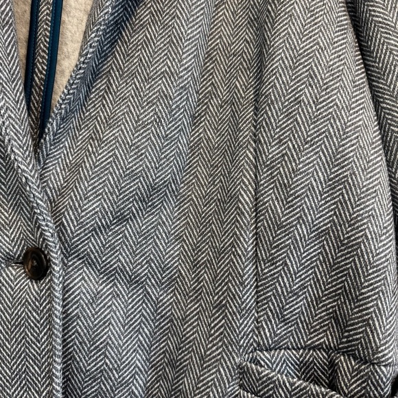 Lands’ End Women's One Button Blazer Jacket Chevron Fleece 2X - Picture 3 of 8